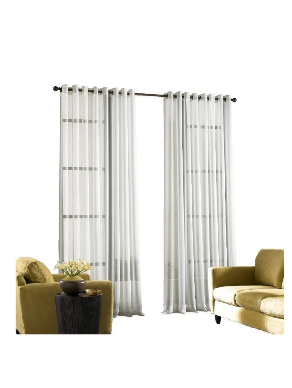 NWT Curtainworks Soho Voile Sheer Curtain Panel – Winter White, 59